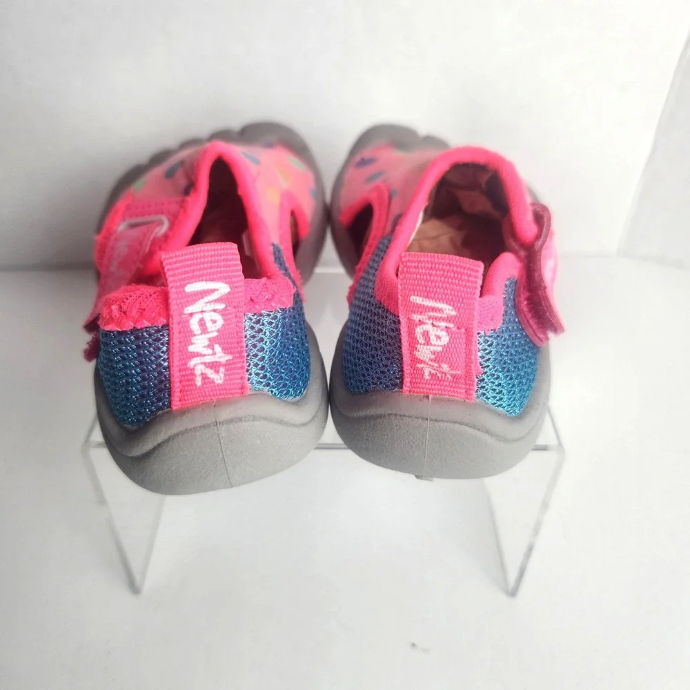 Newtz Toddler Girls Pink Polka Dot Water Shoes Mesh Aqua Socks Size‎ 5/6